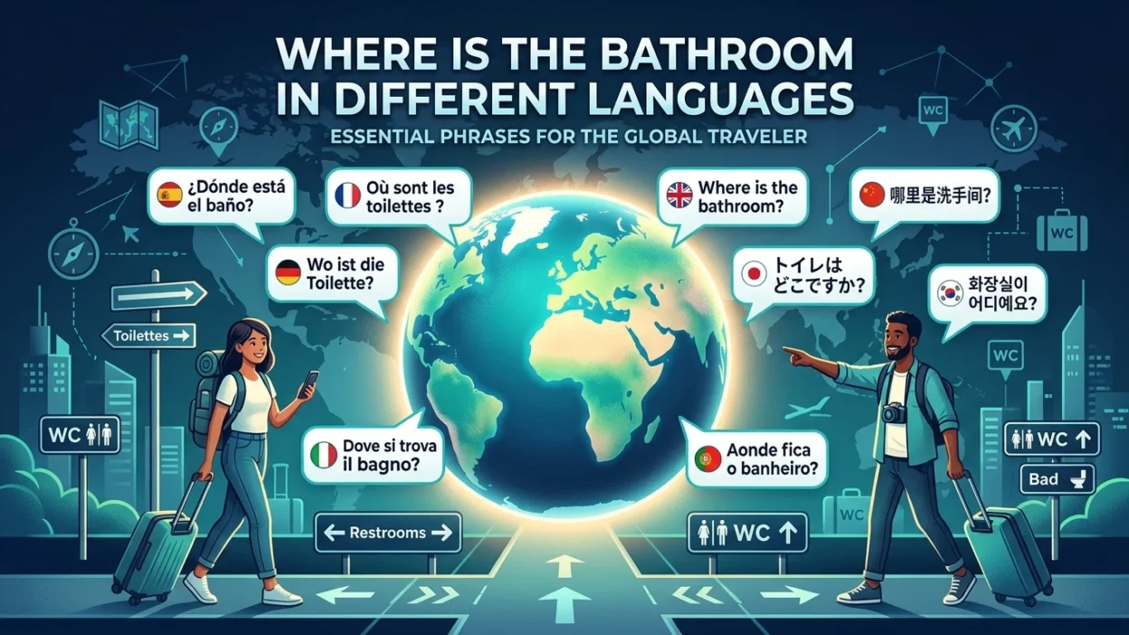 where is the bathroom in different languages